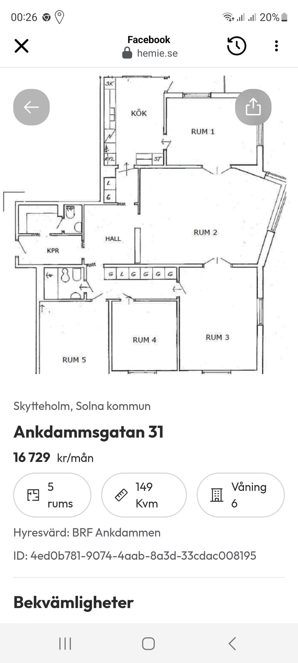 Lägenhetsbyte - Ankdammsgatan 31